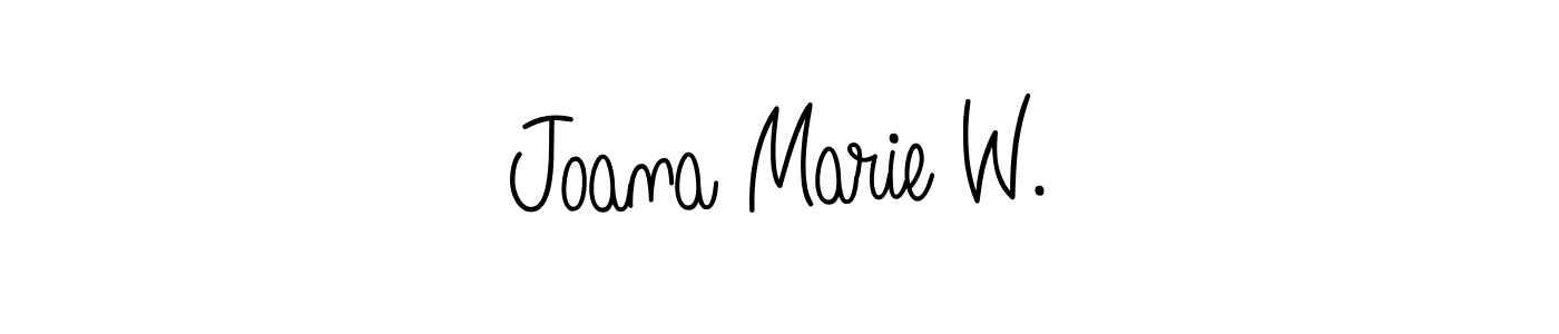 Joana Marie W. stylish signature style. Best Handwritten Sign (Angelique-Rose-font-FFP) for my name. Handwritten Signature Collection Ideas for my name Joana Marie W.. Joana Marie W. signature style 5 images and pictures png