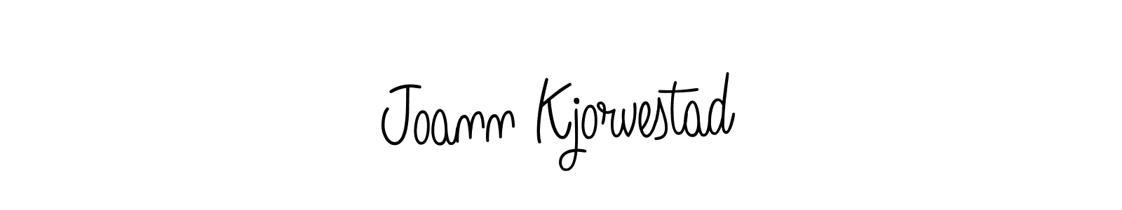 Joann Kjorvestad stylish signature style. Best Handwritten Sign (Angelique-Rose-font-FFP) for my name. Handwritten Signature Collection Ideas for my name Joann Kjorvestad. Joann Kjorvestad signature style 5 images and pictures png