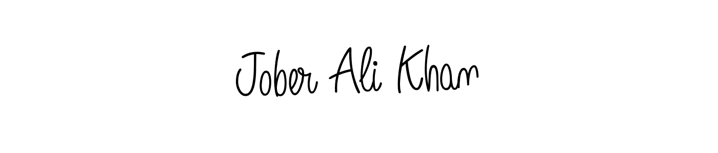 You should practise on your own different ways (Angelique-Rose-font-FFP) to write your name (Jober Ali Khan) in signature. don't let someone else do it for you. Jober Ali Khan signature style 5 images and pictures png