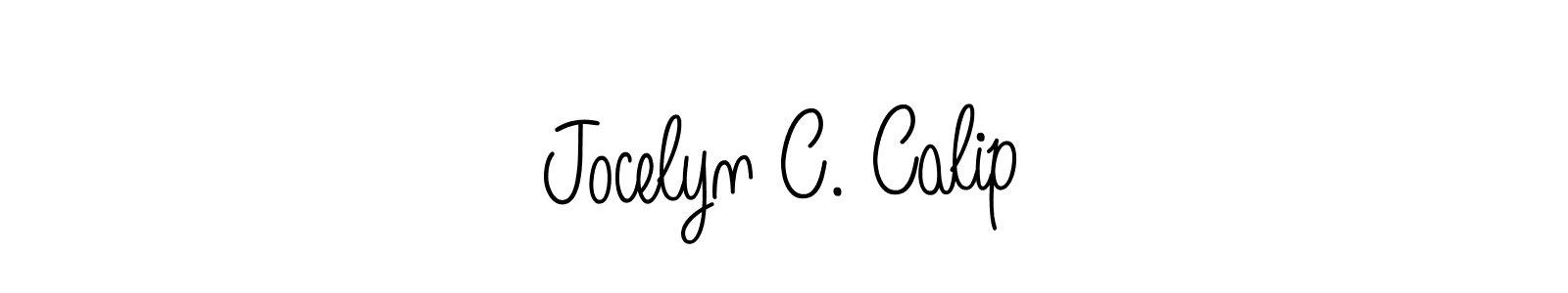 How to make Jocelyn C. Calip name signature. Use Angelique-Rose-font-FFP style for creating short signs online. This is the latest handwritten sign. Jocelyn C. Calip signature style 5 images and pictures png