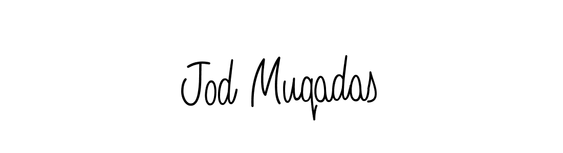 How to make Jod Muqadas name signature. Use Angelique-Rose-font-FFP style for creating short signs online. This is the latest handwritten sign. Jod Muqadas signature style 5 images and pictures png