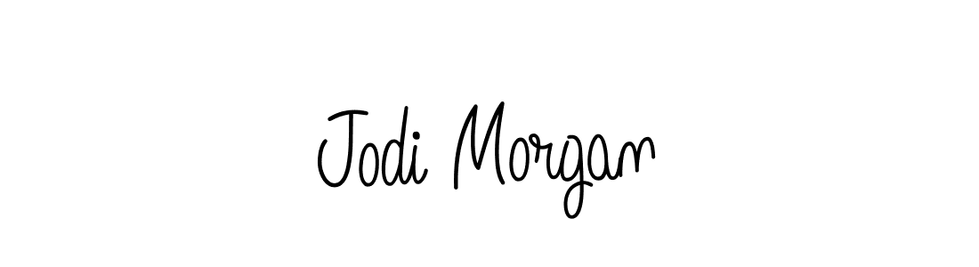 Make a beautiful signature design for name Jodi Morgan. With this signature (Angelique-Rose-font-FFP) style, you can create a handwritten signature for free. Jodi Morgan signature style 5 images and pictures png