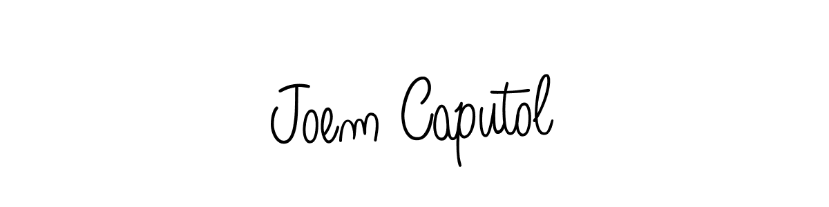 How to Draw Joem Caputol signature style? Angelique-Rose-font-FFP is a latest design signature styles for name Joem Caputol. Joem Caputol signature style 5 images and pictures png