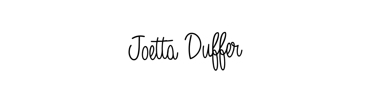 You should practise on your own different ways (Angelique-Rose-font-FFP) to write your name (Joetta Duffer) in signature. don't let someone else do it for you. Joetta Duffer signature style 5 images and pictures png