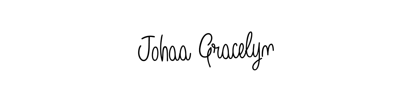 Make a beautiful signature design for name Johaa Gracelyn. With this signature (Angelique-Rose-font-FFP) style, you can create a handwritten signature for free. Johaa Gracelyn signature style 5 images and pictures png