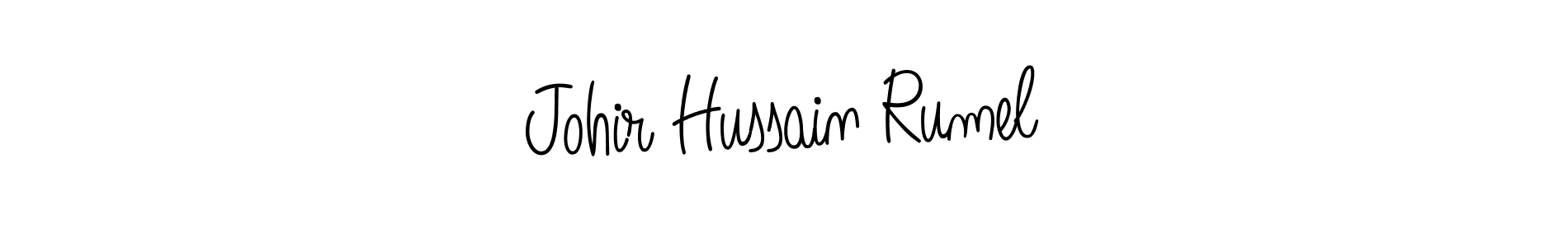 The best way (Angelique-Rose-font-FFP) to make a short signature is to pick only two or three words in your name. The name Johir Hussain Rumel include a total of six letters. For converting this name. Johir Hussain Rumel signature style 5 images and pictures png