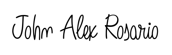 Looking for an artistic signature for John Alex Rosario? The Angelique-Rose-font-FFP calligraphy style gives a sophisticated flow suitable for business cards and emails. John Alex Rosario signature style 5 images and pictures png