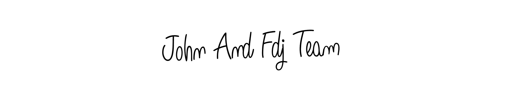 You should practise on your own different ways (Angelique-Rose-font-FFP) to write your name (John And Fdj Team) in signature. don't let someone else do it for you. John And Fdj Team signature style 5 images and pictures png