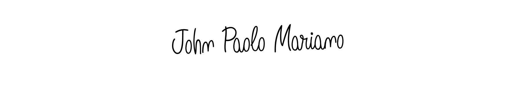 Use a signature maker to create a handwritten signature online. With this signature software, you can design (Angelique-Rose-font-FFP) your own signature for name John Paolo Mariano. John Paolo Mariano signature style 5 images and pictures png