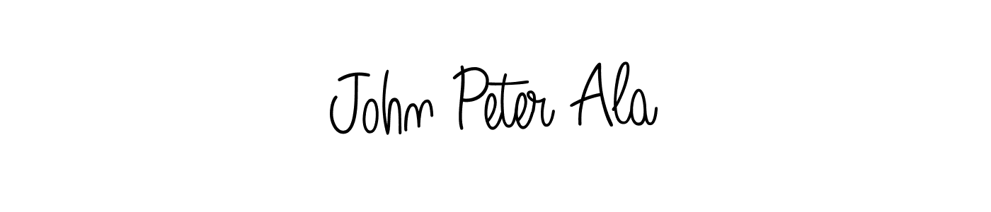 You should practise on your own different ways (Angelique-Rose-font-FFP) to write your name (John Peter Ala) in signature. don't let someone else do it for you. John Peter Ala signature style 5 images and pictures png