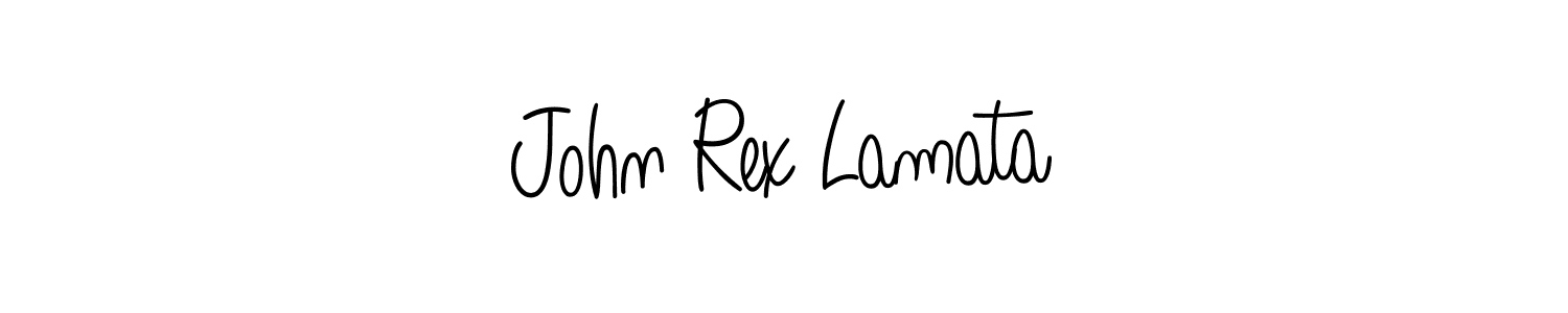 Design your own signature with our free online signature maker. With this signature software, you can create a handwritten (Angelique-Rose-font-FFP) signature for name John Rex Lamata. John Rex Lamata signature style 5 images and pictures png