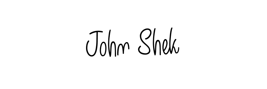 Make a beautiful signature design for name John Shek. With this signature (Angelique-Rose-font-FFP) style, you can create a handwritten signature for free. John Shek signature style 5 images and pictures png