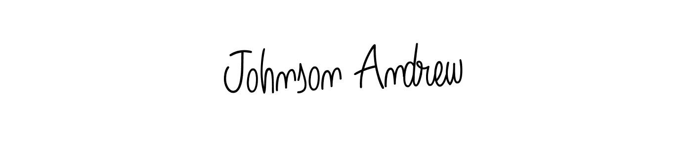You should practise on your own different ways (Angelique-Rose-font-FFP) to write your name (Johnson Andrew) in signature. don't let someone else do it for you. Johnson Andrew signature style 5 images and pictures png