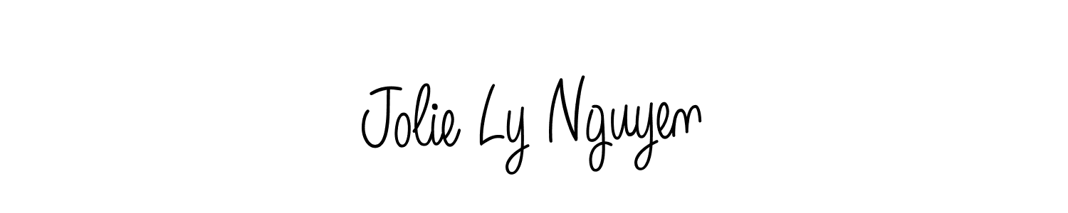 How to make Jolie Ly Nguyen name signature. Use Angelique-Rose-font-FFP style for creating short signs online. This is the latest handwritten sign. Jolie Ly Nguyen signature style 5 images and pictures png