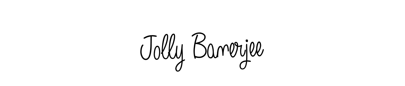 The best way (Angelique-Rose-font-FFP) to make a short signature is to pick only two or three words in your name. The name Jolly Banerjee include a total of six letters. For converting this name. Jolly Banerjee signature style 5 images and pictures png