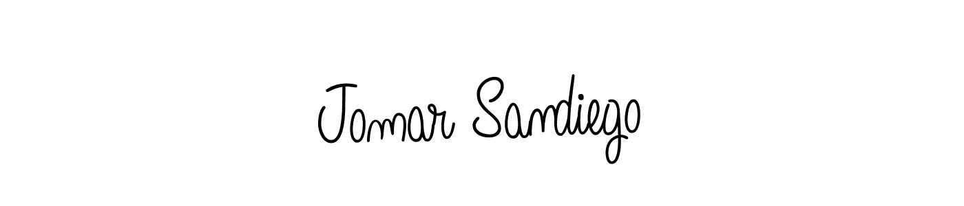 The best way (Angelique-Rose-font-FFP) to make a short signature is to pick only two or three words in your name. The name Jomar Sandiego include a total of six letters. For converting this name. Jomar Sandiego signature style 5 images and pictures png