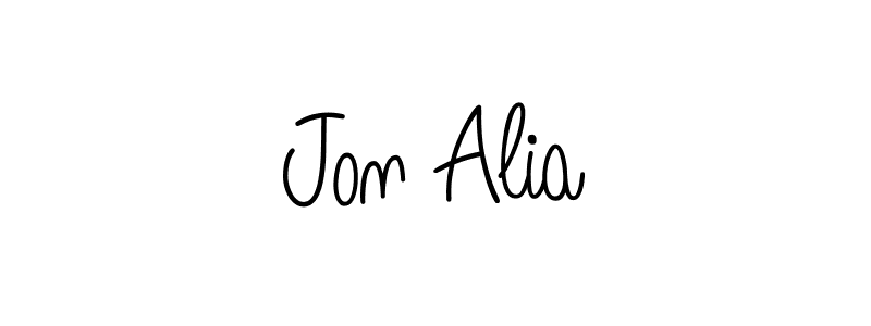 Jon Alia stylish signature style. Best Handwritten Sign (Angelique-Rose-font-FFP) for my name. Handwritten Signature Collection Ideas for my name Jon Alia. Jon Alia signature style 5 images and pictures png
