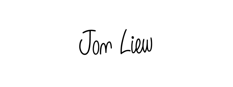 How to make Jon Liew name signature. Use Angelique-Rose-font-FFP style for creating short signs online. This is the latest handwritten sign. Jon Liew signature style 5 images and pictures png