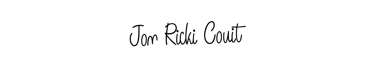 You should practise on your own different ways (Angelique-Rose-font-FFP) to write your name (Jon Ricki Couit) in signature. don't let someone else do it for you. Jon Ricki Couit signature style 5 images and pictures png