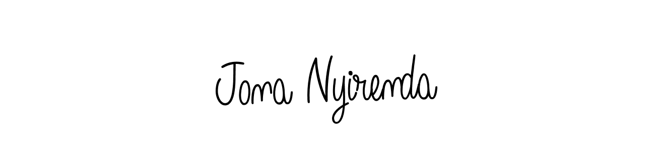 How to make Jona Nyirenda name signature. Use Angelique-Rose-font-FFP style for creating short signs online. This is the latest handwritten sign. Jona Nyirenda signature style 5 images and pictures png