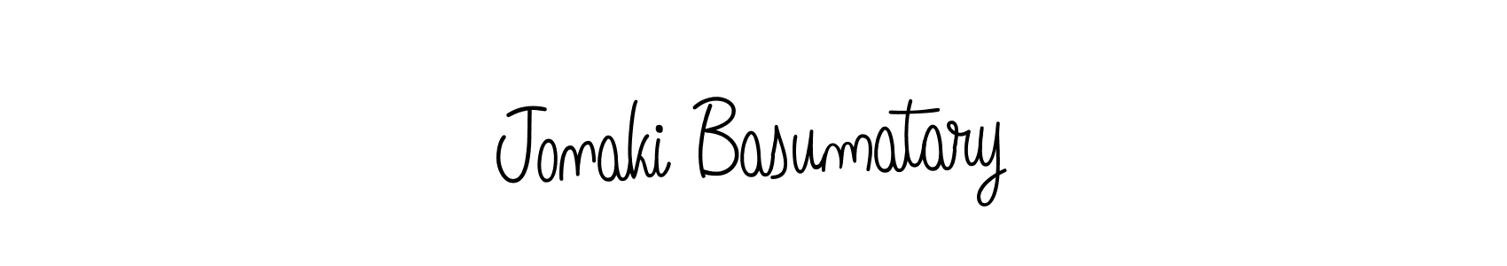The best way (Angelique-Rose-font-FFP) to make a short signature is to pick only two or three words in your name. The name Jonaki Basumatary include a total of six letters. For converting this name. Jonaki Basumatary signature style 5 images and pictures png