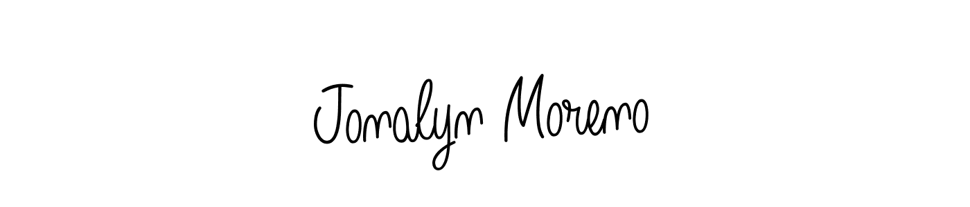 You should practise on your own different ways (Angelique-Rose-font-FFP) to write your name (Jonalyn Moreno) in signature. don't let someone else do it for you. Jonalyn Moreno signature style 5 images and pictures png