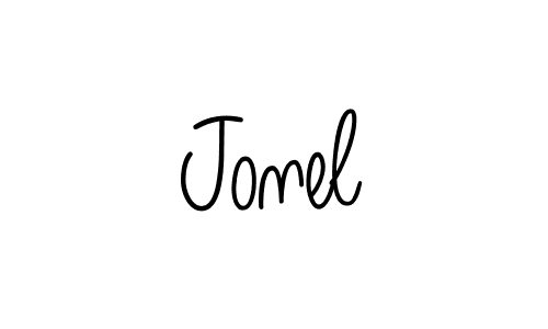 Design your own signature with our free online signature maker. With this signature software, you can create a handwritten (Angelique-Rose-font-FFP) signature for name Jonel. Jonel signature style 5 images and pictures png