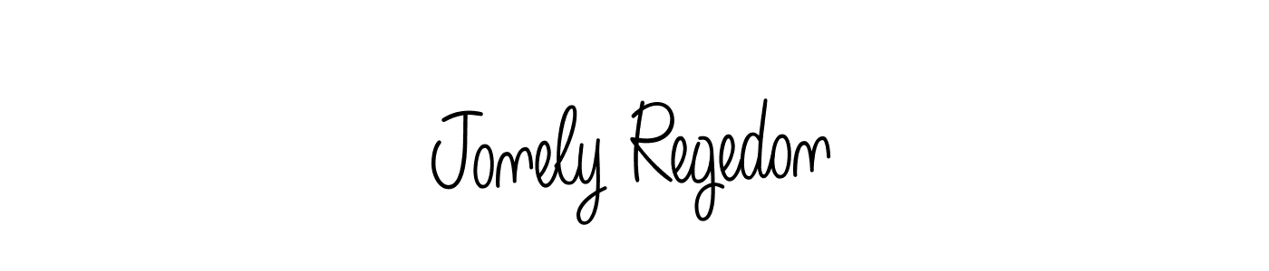You should practise on your own different ways (Angelique-Rose-font-FFP) to write your name (Jonely Regedon) in signature. don't let someone else do it for you. Jonely Regedon signature style 5 images and pictures png