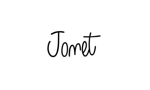 Make a beautiful signature design for name Jonet. With this signature (Angelique-Rose-font-FFP) style, you can create a handwritten signature for free. Jonet signature style 5 images and pictures png