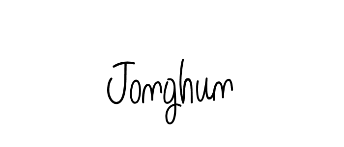 You should practise on your own different ways (Angelique-Rose-font-FFP) to write your name (Jonghun) in signature. don't let someone else do it for you. Jonghun signature style 5 images and pictures png