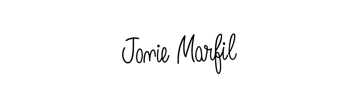 Jonie Marfil stylish signature style. Best Handwritten Sign (Angelique-Rose-font-FFP) for my name. Handwritten Signature Collection Ideas for my name Jonie Marfil. Jonie Marfil signature style 5 images and pictures png