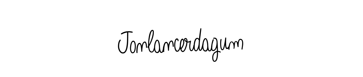 The best way (Angelique-Rose-font-FFP) to make a short signature is to pick only two or three words in your name. The name Jonlancerdagum include a total of six letters. For converting this name. Jonlancerdagum signature style 5 images and pictures png