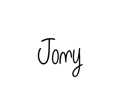 Use a signature maker to create a handwritten signature online. With this signature software, you can design (Angelique-Rose-font-FFP) your own signature for name Jony. Jony signature style 5 images and pictures png