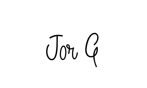 Jor G stylish signature style. Best Handwritten Sign (Angelique-Rose-font-FFP) for my name. Handwritten Signature Collection Ideas for my name Jor G. Jor G signature style 5 images and pictures png