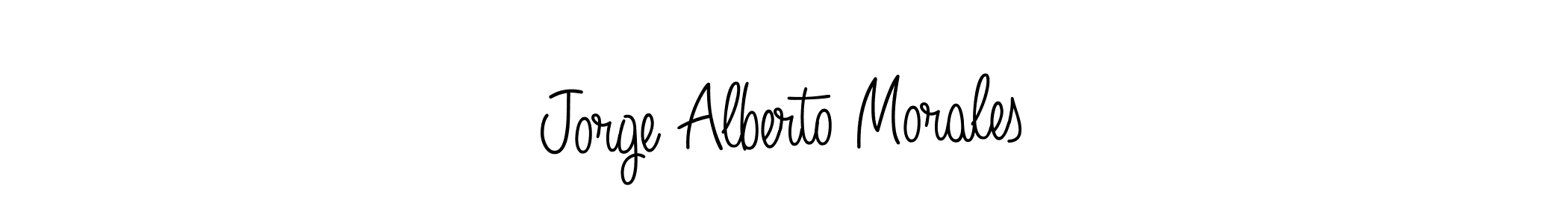 The best way (Angelique-Rose-font-FFP) to make a short signature is to pick only two or three words in your name. The name Jorge Alberto Morales include a total of six letters. For converting this name. Jorge Alberto Morales signature style 5 images and pictures png