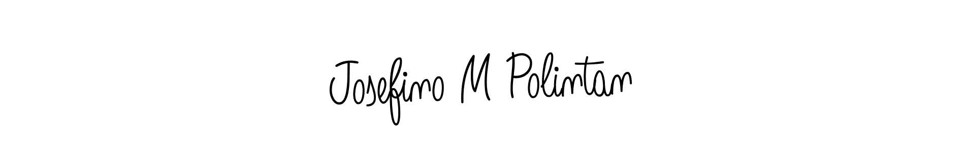 How to make Josefino M Polintan name signature. Use Angelique-Rose-font-FFP style for creating short signs online. This is the latest handwritten sign. Josefino M Polintan signature style 5 images and pictures png