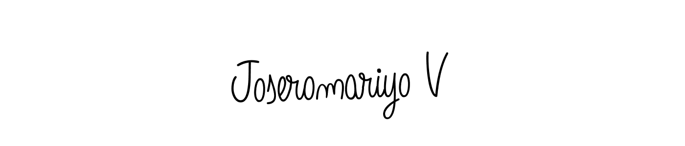 Design your own signature with our free online signature maker. With this signature software, you can create a handwritten (Angelique-Rose-font-FFP) signature for name Joseromariyo V. Joseromariyo V signature style 5 images and pictures png