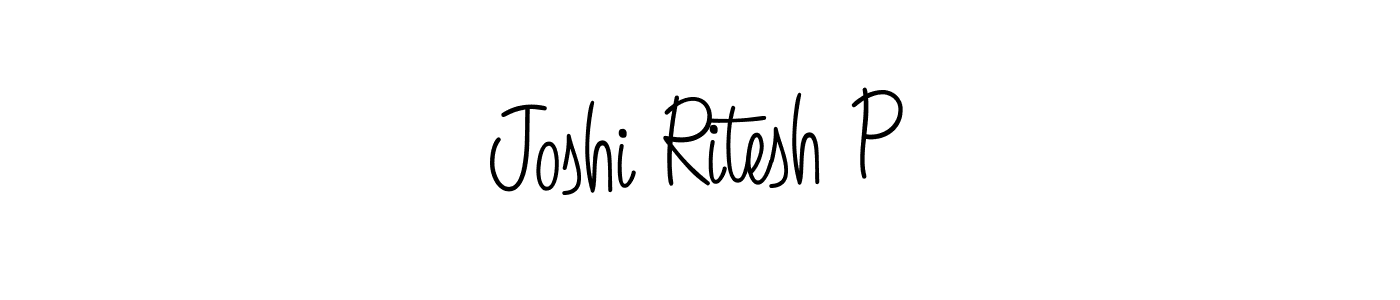 You should practise on your own different ways (Angelique-Rose-font-FFP) to write your name (Joshi Ritesh P) in signature. don't let someone else do it for you. Joshi Ritesh P signature style 5 images and pictures png