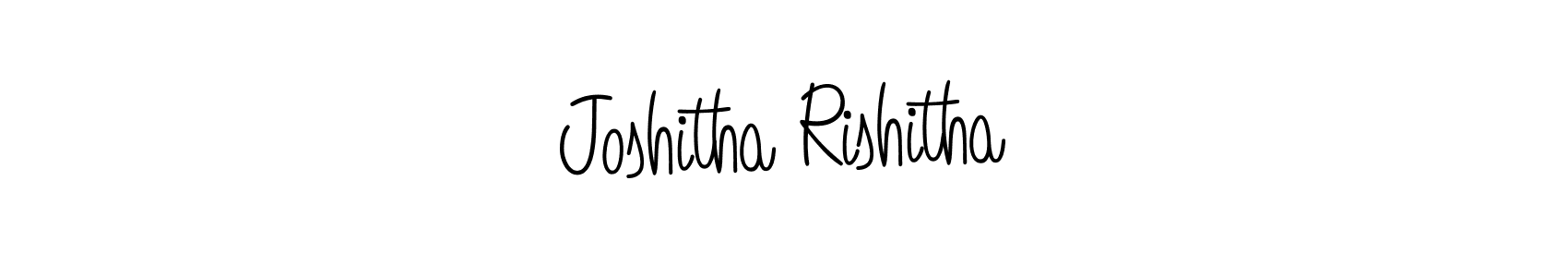 You should practise on your own different ways (Angelique-Rose-font-FFP) to write your name (Joshitha Rishitha) in signature. don't let someone else do it for you. Joshitha Rishitha signature style 5 images and pictures png