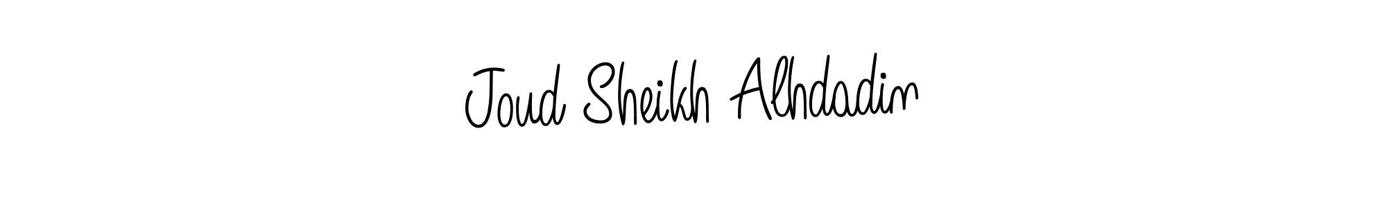 Use a signature maker to create a handwritten signature online. With this signature software, you can design (Angelique-Rose-font-FFP) your own signature for name Joud Sheikh Alhdadin. Joud Sheikh Alhdadin signature style 5 images and pictures png