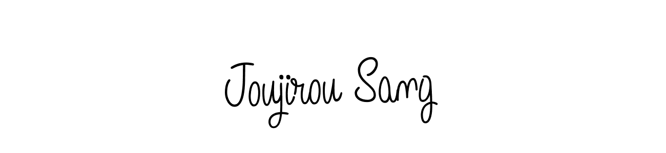 You should practise on your own different ways (Angelique-Rose-font-FFP) to write your name (Joujirou Sang) in signature. don't let someone else do it for you. Joujirou Sang signature style 5 images and pictures png