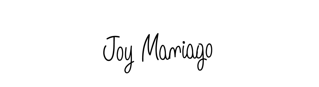 You should practise on your own different ways (Angelique-Rose-font-FFP) to write your name (Joy Maniago) in signature. don't let someone else do it for you. Joy Maniago signature style 5 images and pictures png
