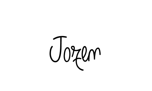 Use a signature maker to create a handwritten signature online. With this signature software, you can design (Angelique-Rose-font-FFP) your own signature for name Jozen. Jozen signature style 5 images and pictures png