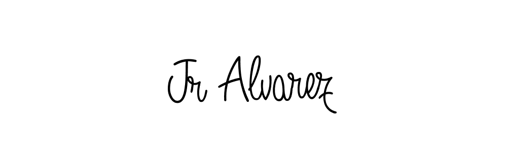 Use a signature maker to create a handwritten signature online. With this signature software, you can design (Angelique-Rose-font-FFP) your own signature for name Jr Alvarez. Jr Alvarez signature style 5 images and pictures png