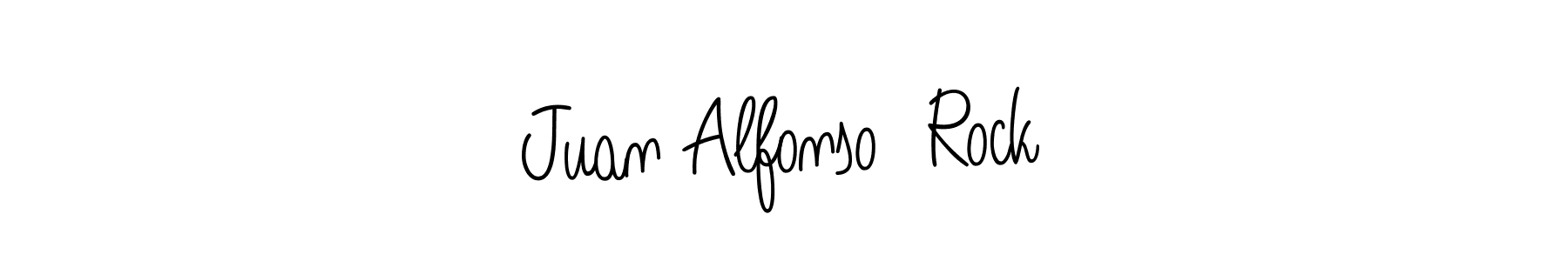 The best way (Angelique-Rose-font-FFP) to make a short signature is to pick only two or three words in your name. The name Juan Alfonso  Rock include a total of six letters. For converting this name. Juan Alfonso  Rock signature style 5 images and pictures png