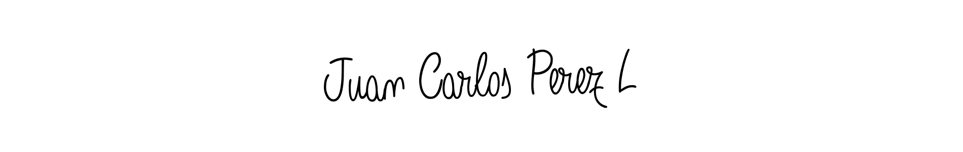 You should practise on your own different ways (Angelique-Rose-font-FFP) to write your name (Juan Carlos Perez L) in signature. don't let someone else do it for you. Juan Carlos Perez L signature style 5 images and pictures png