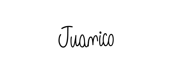 You should practise on your own different ways (Angelique-Rose-font-FFP) to write your name (Juanico) in signature. don't let someone else do it for you. Juanico signature style 5 images and pictures png