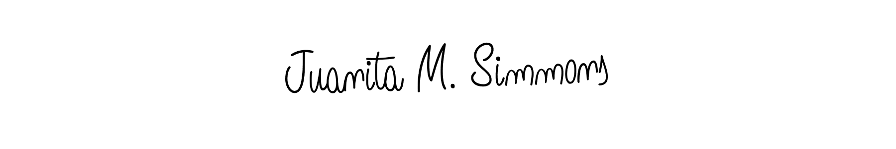 How to make Juanita M. Simmons name signature. Use Angelique-Rose-font-FFP style for creating short signs online. This is the latest handwritten sign. Juanita M. Simmons signature style 5 images and pictures png