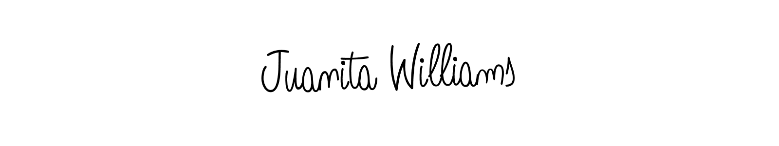 You should practise on your own different ways (Angelique-Rose-font-FFP) to write your name (Juanita Williams) in signature. don't let someone else do it for you. Juanita Williams signature style 5 images and pictures png