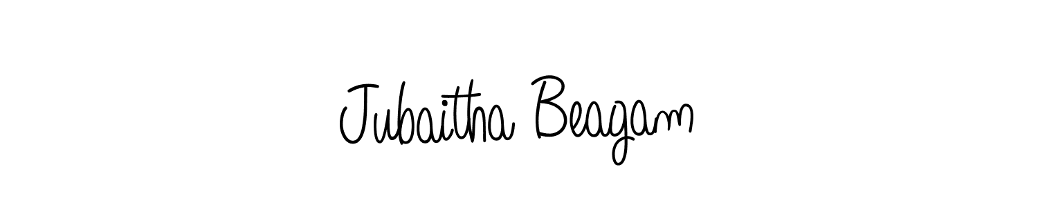 The best way (Angelique-Rose-font-FFP) to make a short signature is to pick only two or three words in your name. The name Jubaitha Beagam include a total of six letters. For converting this name. Jubaitha Beagam signature style 5 images and pictures png